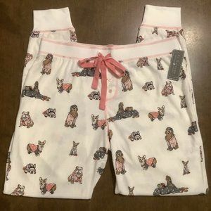 NWT $68 PJ Salvage Pink Valentine Dogs Lounge Thermal Pajama Pants Women size XL